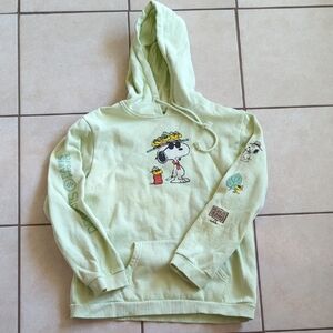 Peanuts Light Green Branded Hoodie Label Detail